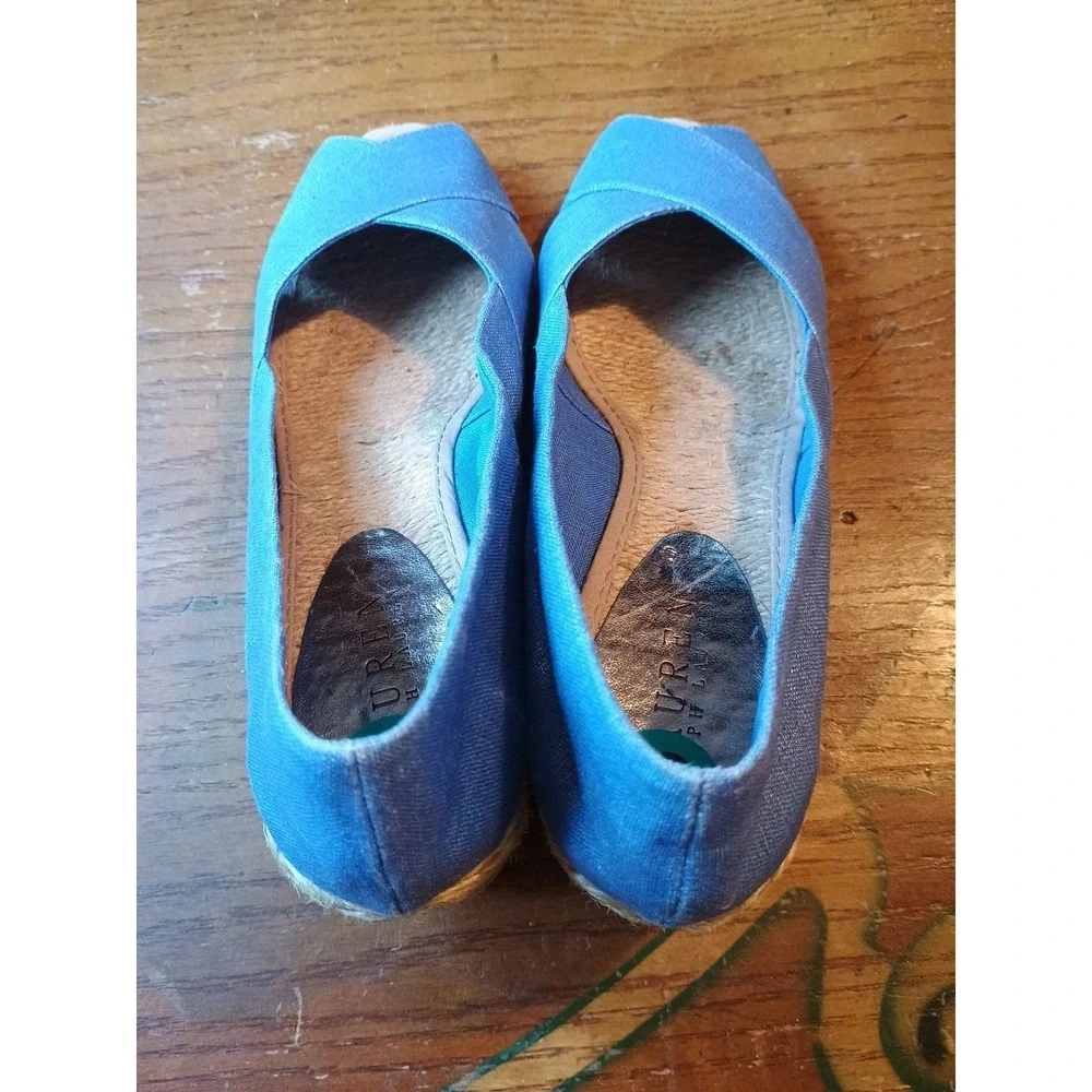 Lauren Ralph Lauren Cecilia Espadrille Wedge Sandals Size 8 Periwinkle